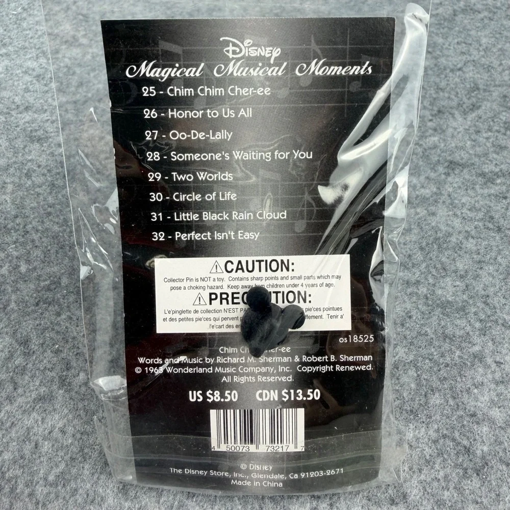 Disney Store Magical Musical Moments Pin Chim Chim Cher-ee Glitter Mary Poppins